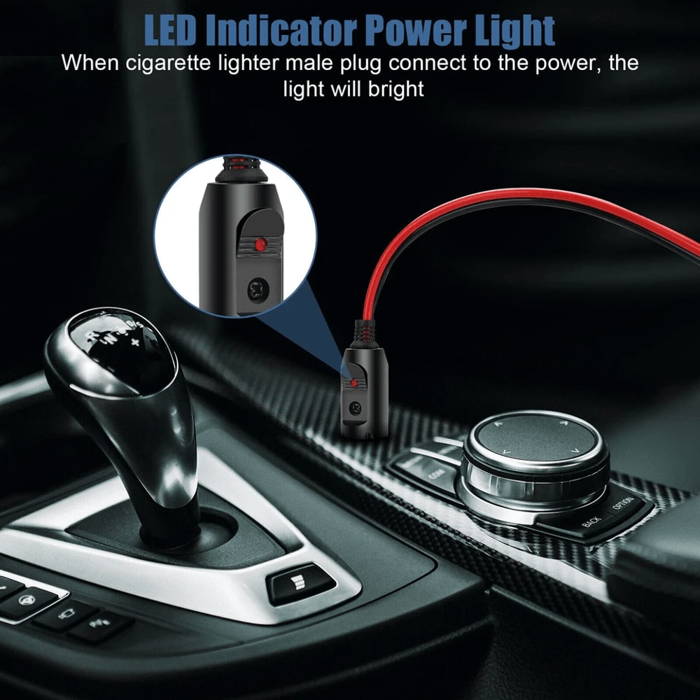 Fused Cigarette Lighter Plug With Connector Cable 11