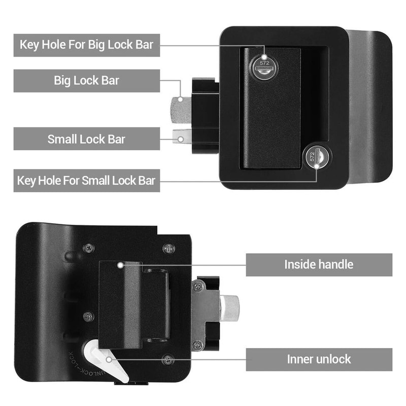 RV Entry Door Lock With Deadbolt Camper Door Latch Replacement Kit 6