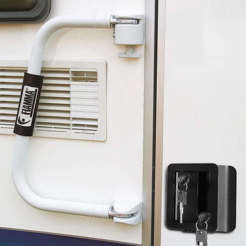 RV Entry Door Lock With Deadbolt Camper Door Latch Replacement Kit 8