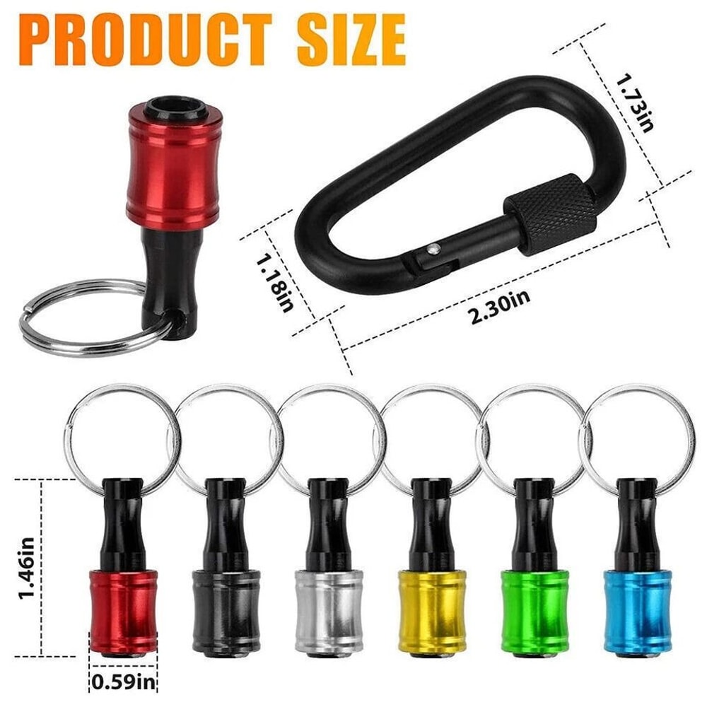 Quick Release Hex Shank Drill Bit Keychain Holder Set 9