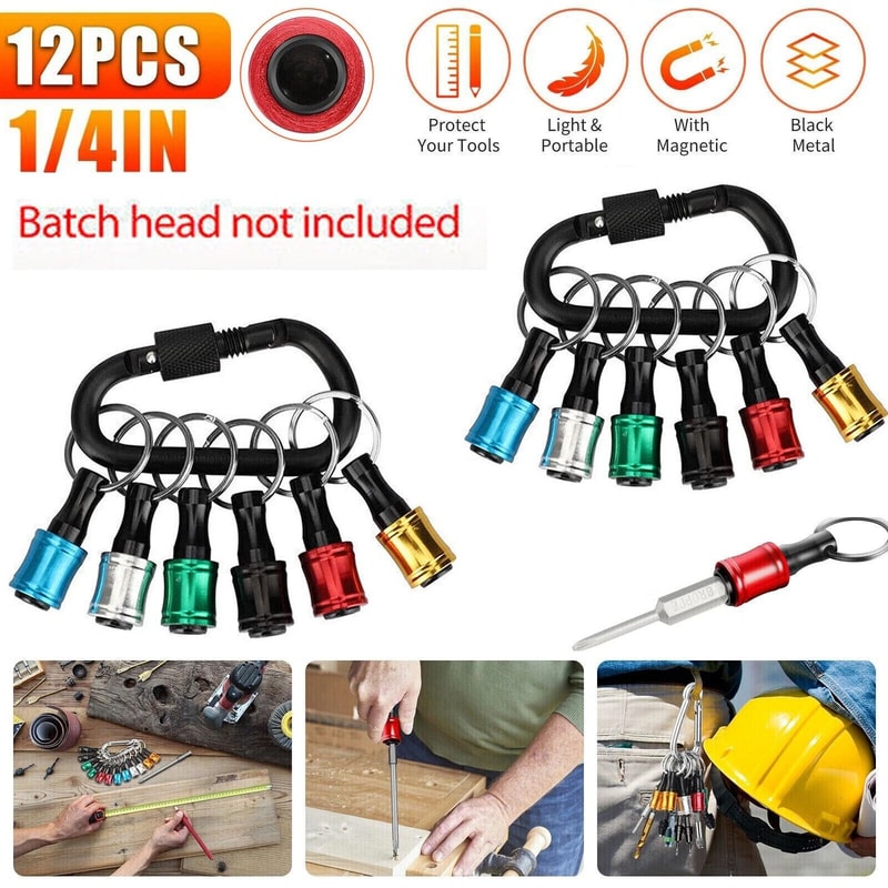 Quick Release Hex Shank Drill Bit Keychain Holder Set 2