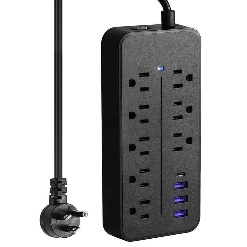 Outlet USB Surge Protector Wall Mount Power Strip With USB C Port 4