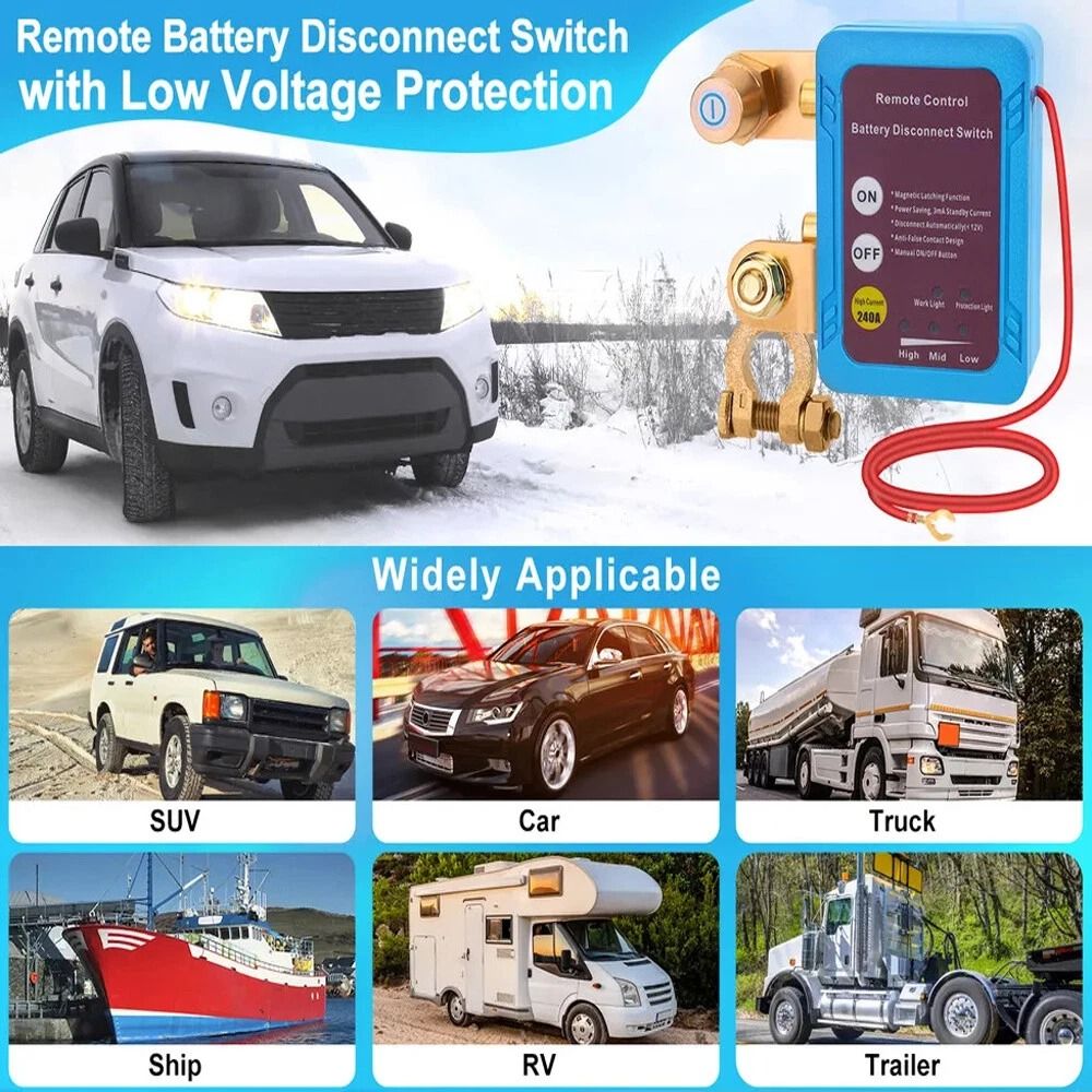 Remote Car Battery Disconnect Switch Automatic Kill Switch 3
