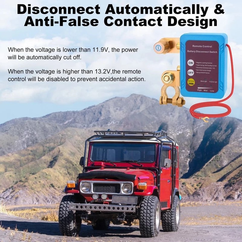 Remote Car Battery Disconnect Switch Automatic Kill Switch 8