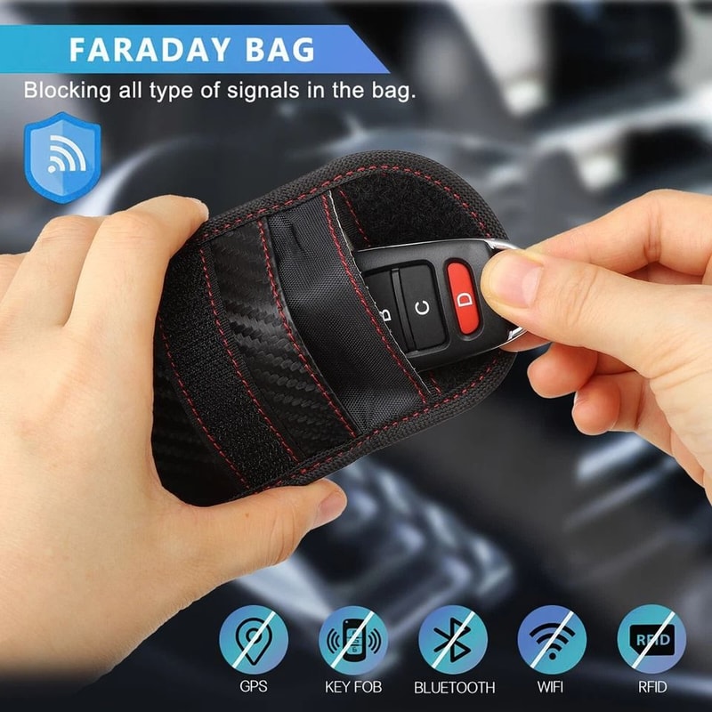 Faraday Key Fob Protector RFID Signal Blocking Car Key Pouch 4