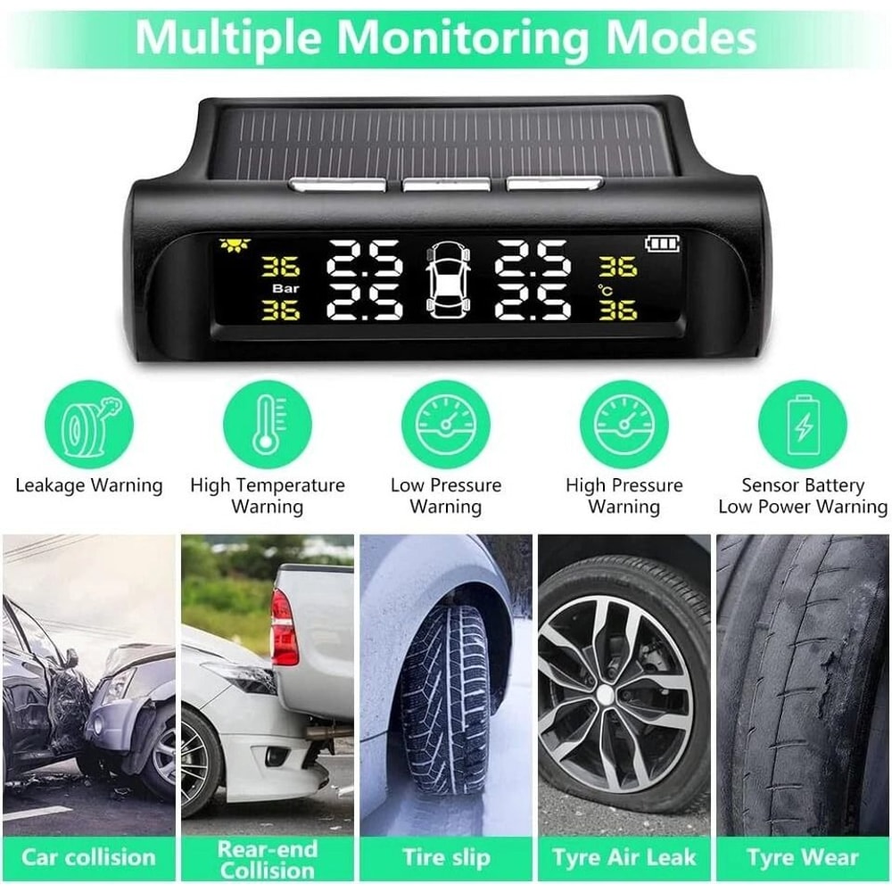 Solar TPMS Wireless Tire Pressure Monitoring System With External Sensors 10