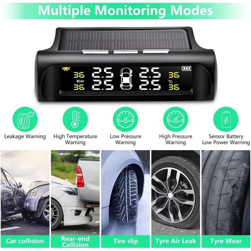 Solar TPMS Wireless Tire Pressure Monitoring System With External Sensors 10