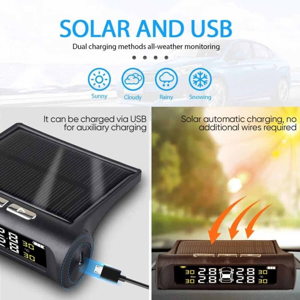 Solar TPMS Wireless Tire Pressure Monitoring System With External Sensors 14