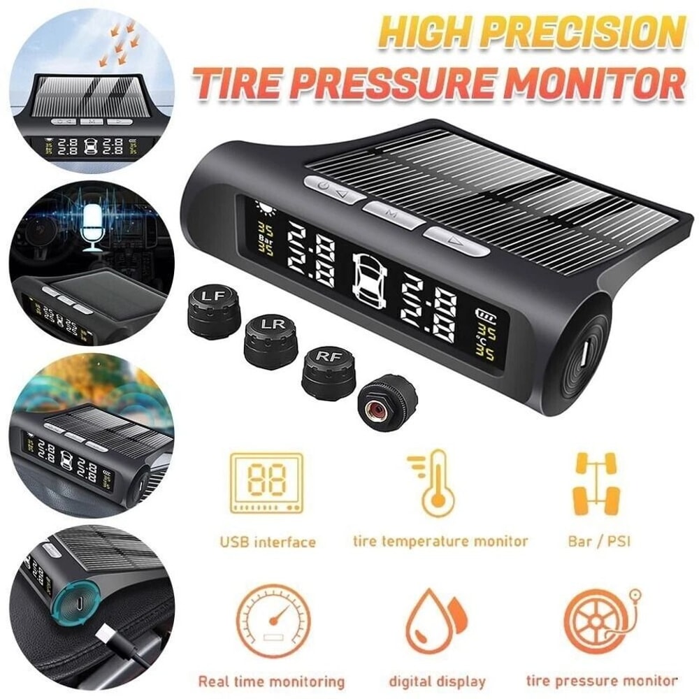 Solar TPMS Wireless Tire Pressure Monitoring System With External Sensors 2