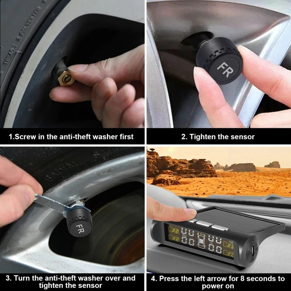 Solar TPMS Wireless Tire Pressure Monitoring System With External Sensors 3