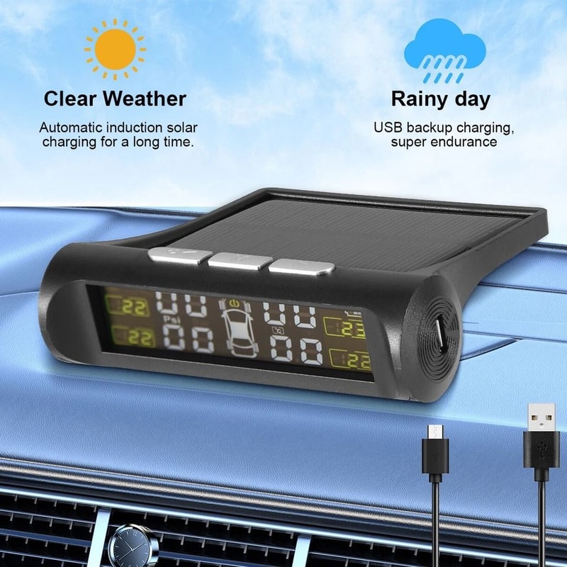 Solar TPMS Wireless Tire Pressure Monitoring System With External Sensors 6