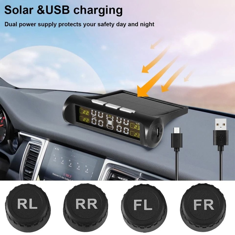 Solar TPMS Wireless Tire Pressure Monitoring System With External Sensors 7