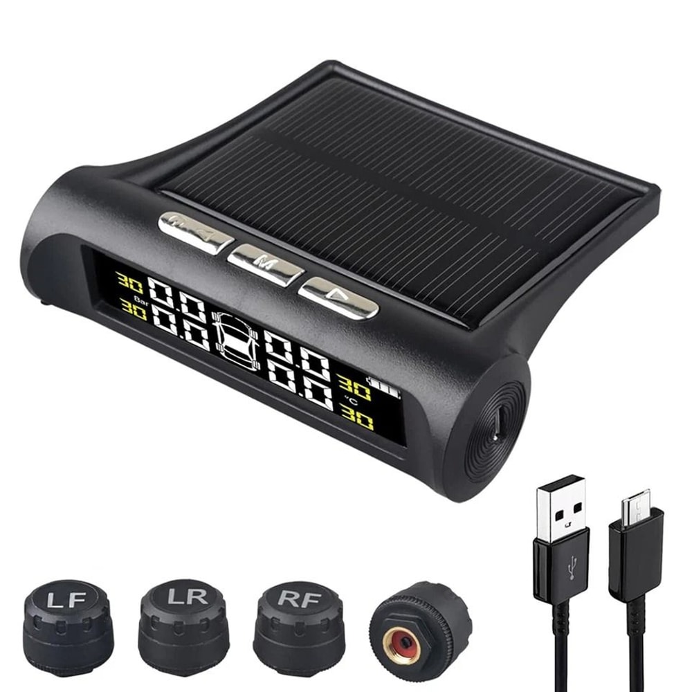 Solar TPMS Wireless Tire Pressure Monitoring System With External Sensors 0