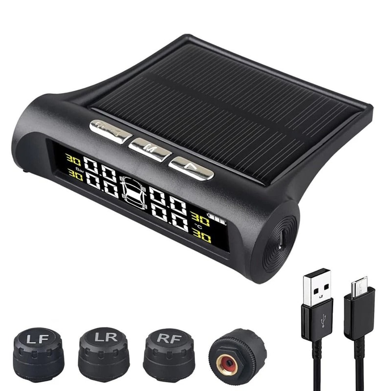 Solar TPMS Wireless Tire Pressure Monitoring System With External Sensors 0