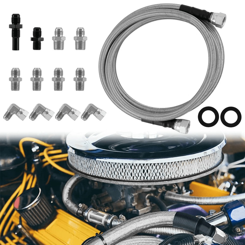 Stainless Braided Transmission Cooler Line Kit For GM 1
