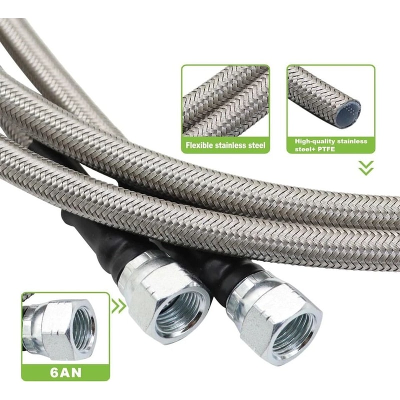 Stainless Braided Transmission Cooler Line Kit For GM 7