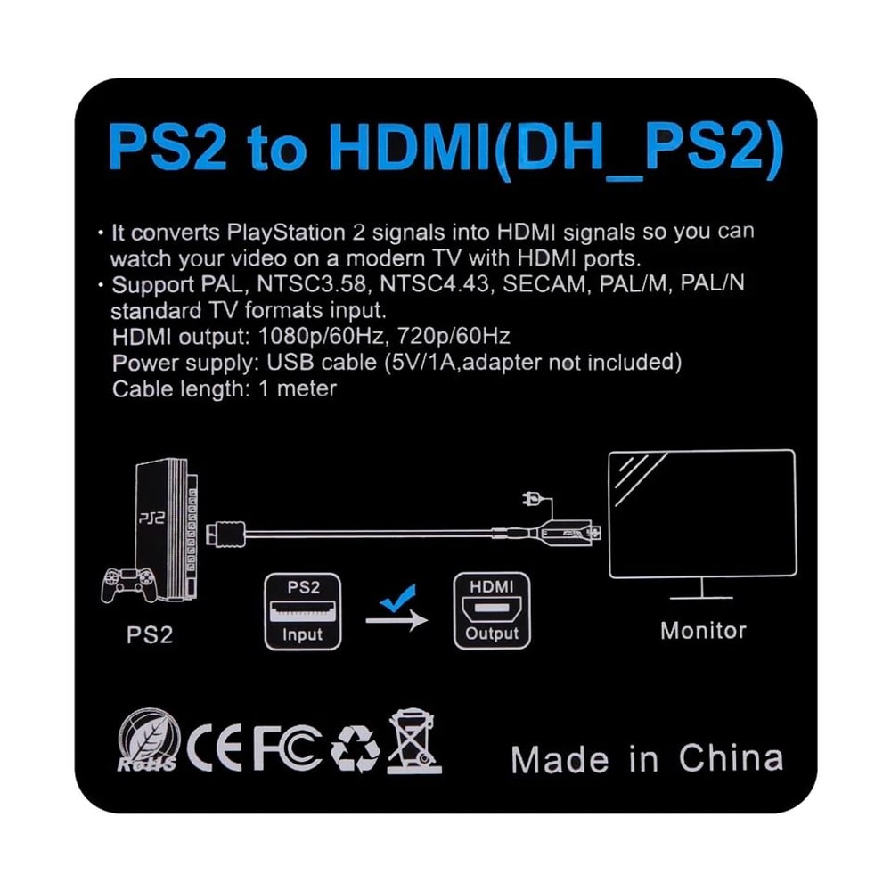 PS To HDMI Adapter Audio Video Converter For PlayStation 9