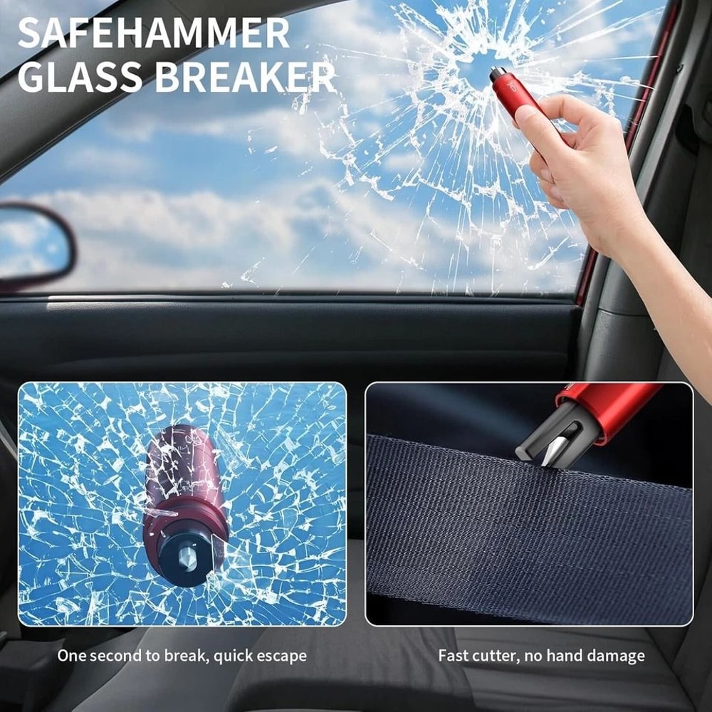 Car Safety Hammer Window Breaker And Seatbelt Cutter Emergency Escape Tool 1