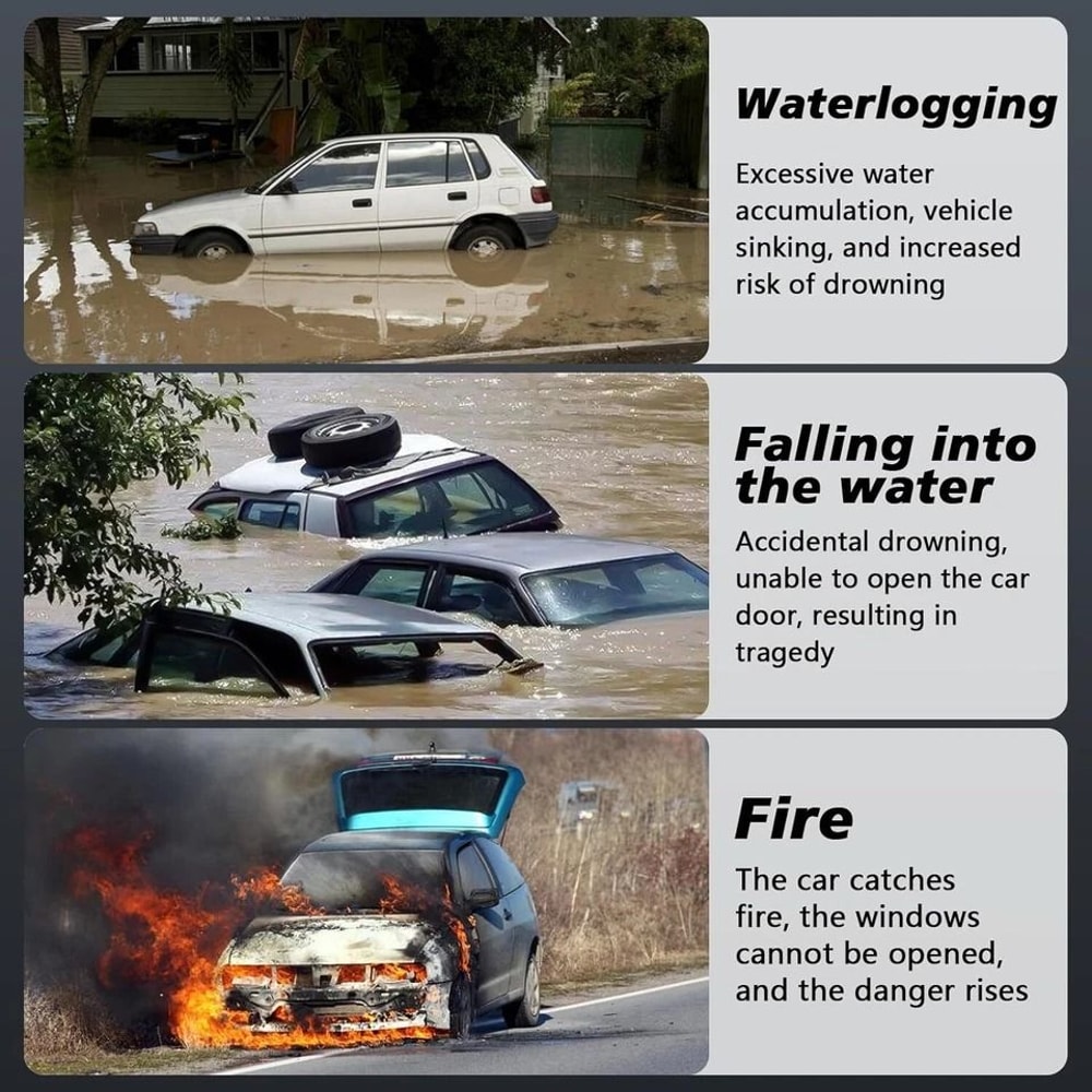 Car Safety Hammer Window Breaker And Seatbelt Cutter Emergency Escape Tool 3