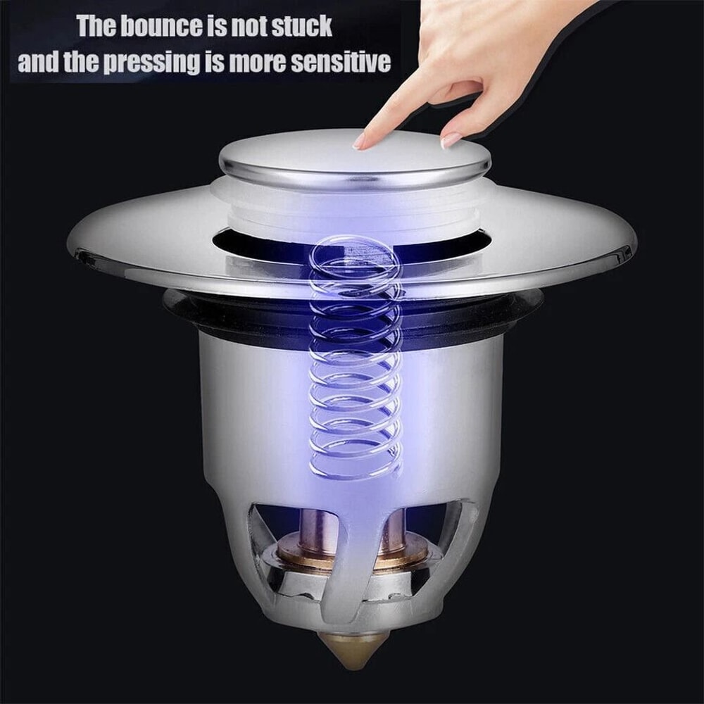 Universal Bathroom Sink Plug Stopper With Pop Up Drain Filter 6