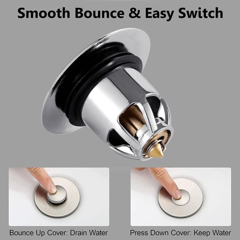 Universal Bathroom Sink Plug Stopper With Pop Up Drain Filter 7