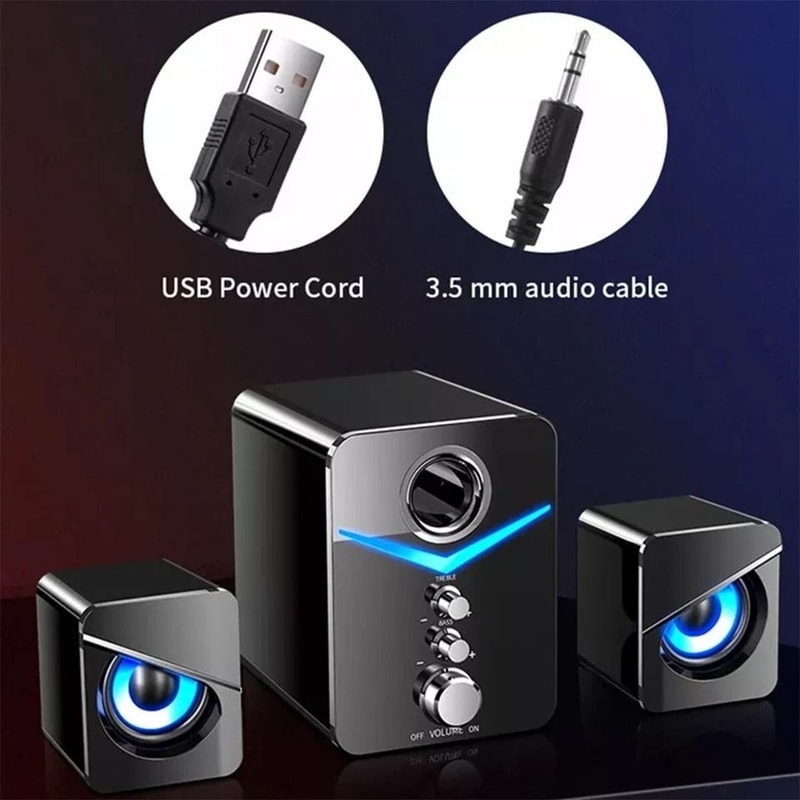 Wired Computer Speakers With LED Surround Sound And Gaming Bass 3