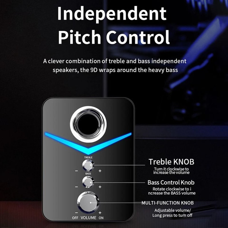 Wired Computer Speakers With LED Surround Sound And Gaming Bass 4