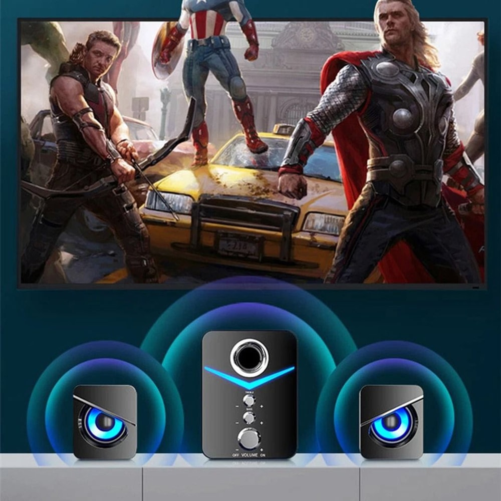 Wired Computer Speakers With LED Surround Sound And Gaming Bass 8