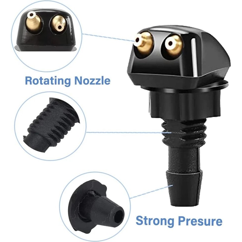 Adjustable Dual Hole Windshield Washer Nozzle Universal Wiper Spray Jet 1