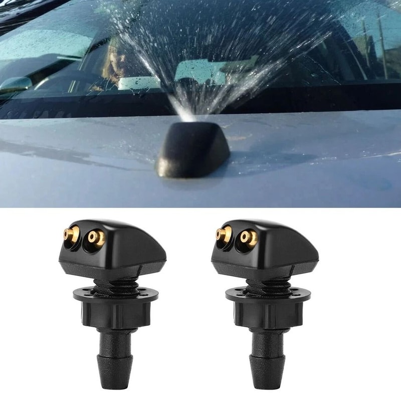 Adjustable Dual Hole Windshield Washer Nozzle Universal Wiper Spray Jet 4