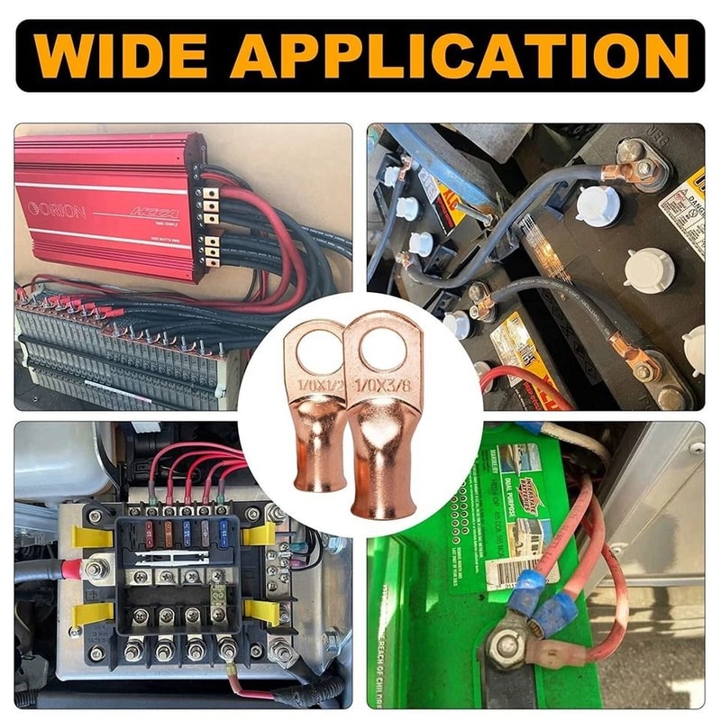 AWG Pure Copper Battery Cable Lugs With Ring Hole 5