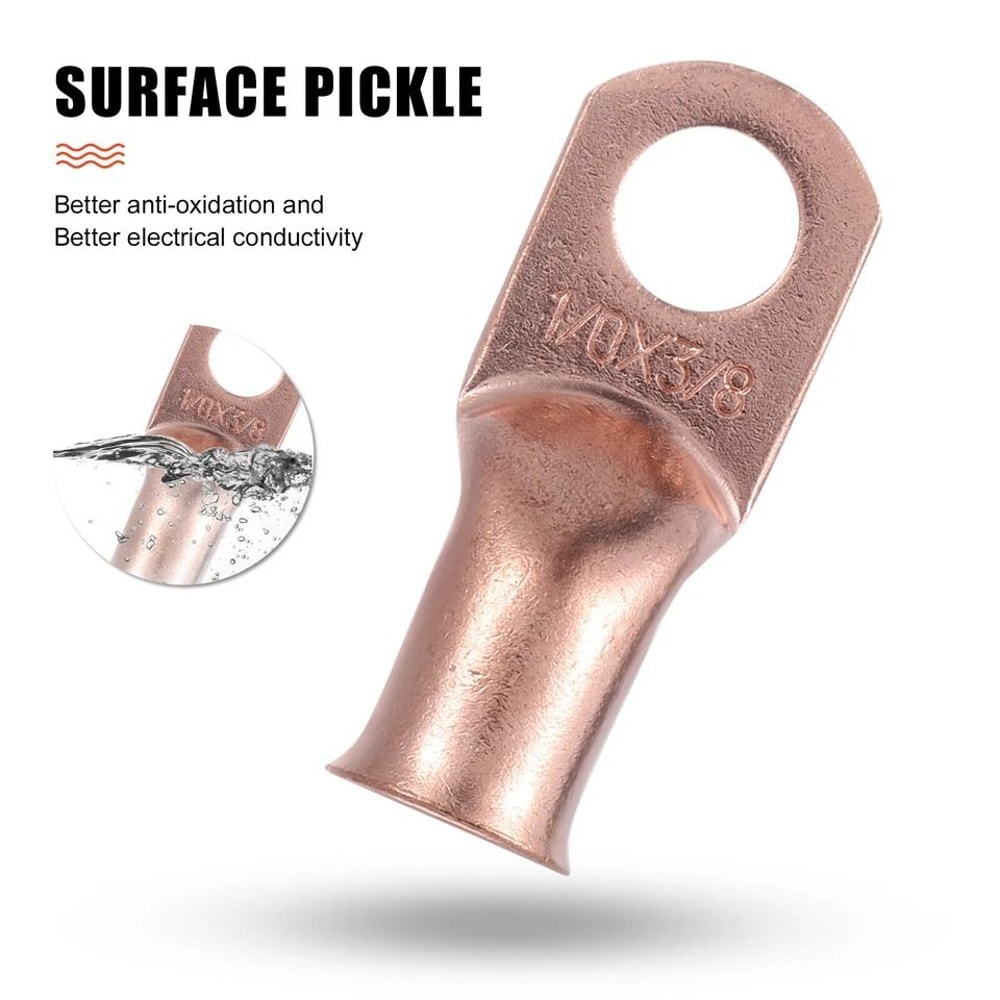 AWG Pure Copper Battery Cable Lugs With Ring Hole 8
