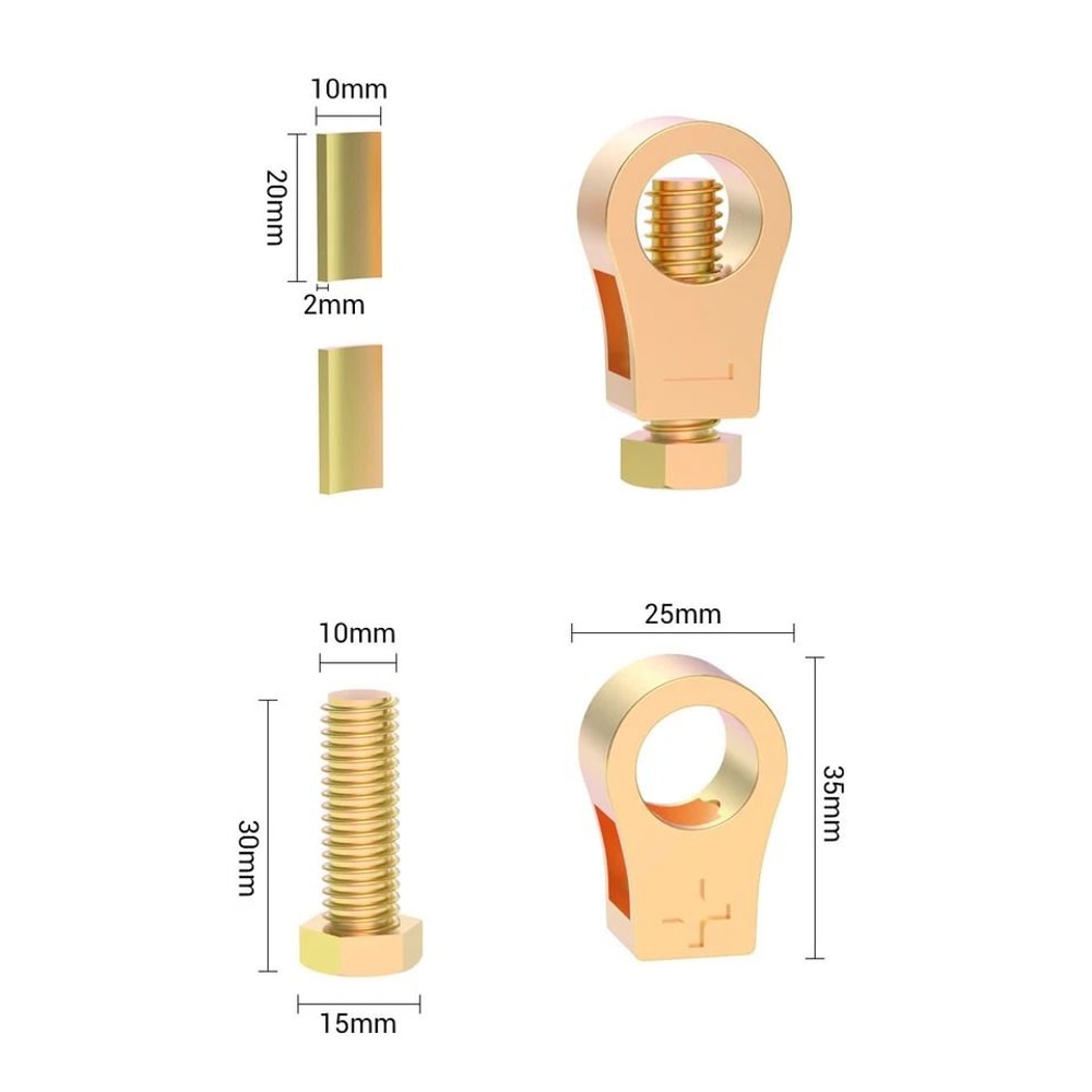 Copper Car Battery Terminal Clamp For Positive Negative Battery Clips 3