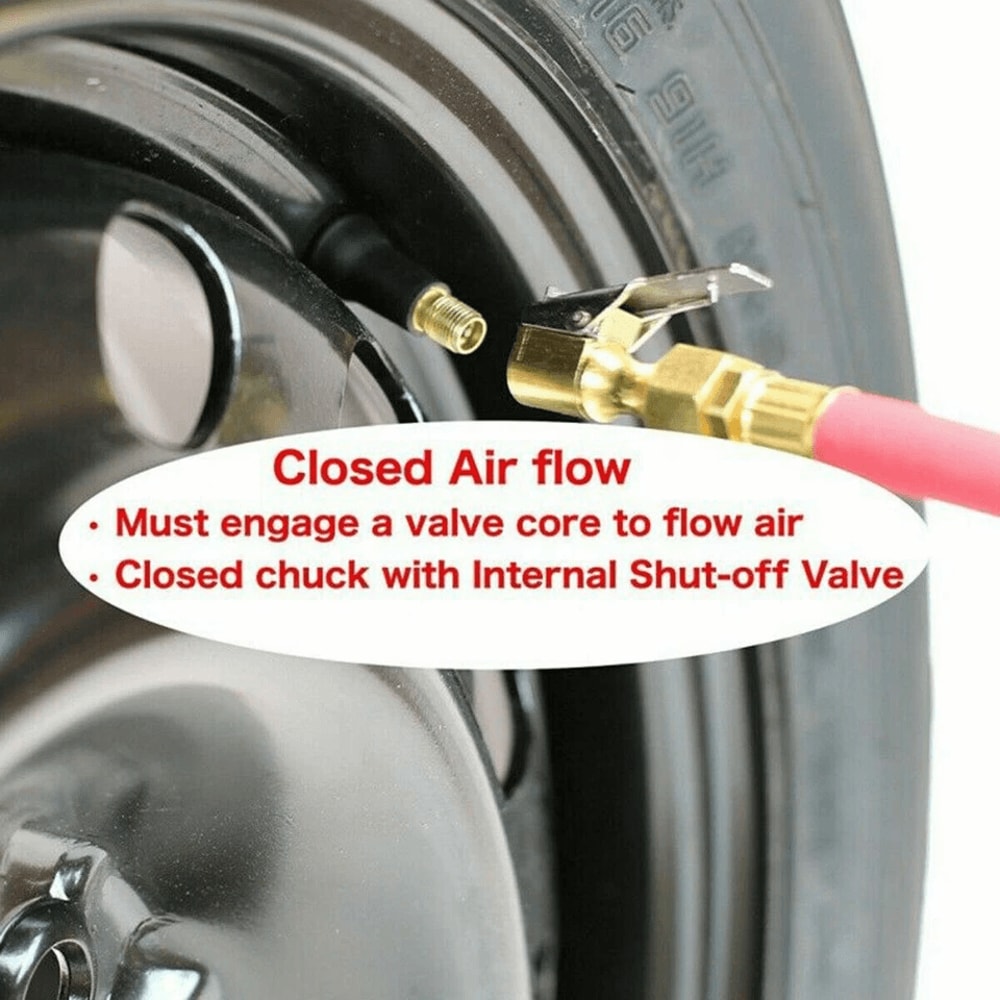 Brass Lock On Air Chuck NPT Open Flow Tire Inflator Clip 10