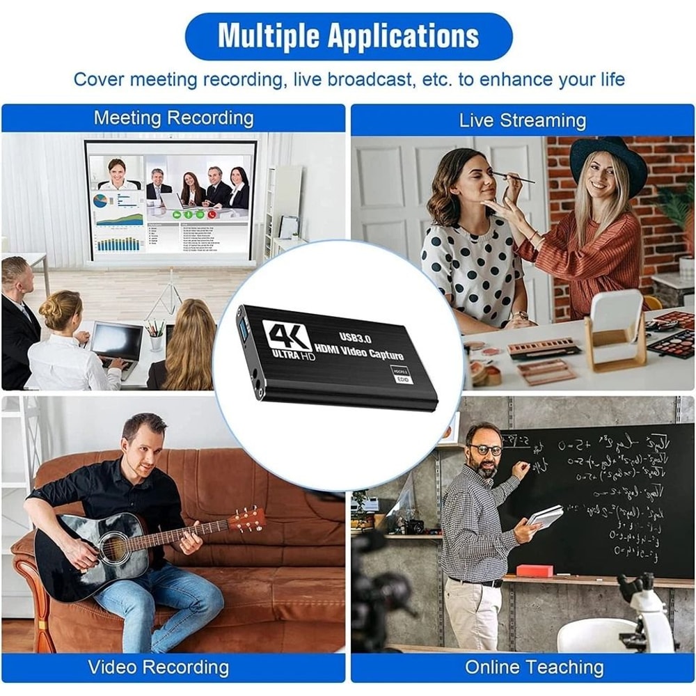 HDMI Capture Card USB Video Recording Adapter For Streaming Content Creation 10