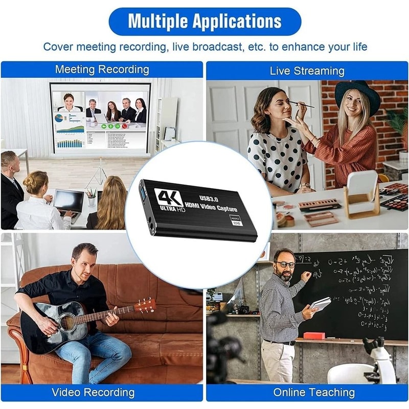 HDMI Capture Card USB Video Recording Adapter For Streaming Content Creation 10