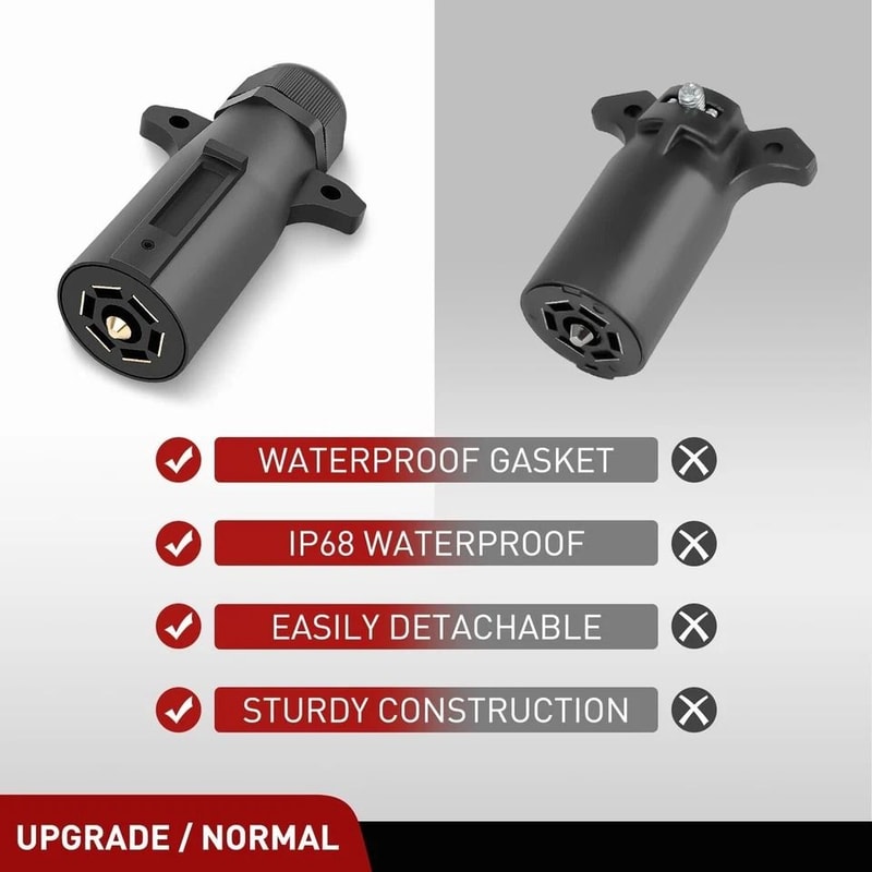 Way Trailer Connector Pin RV Blade Wiring Adapter Plug 2