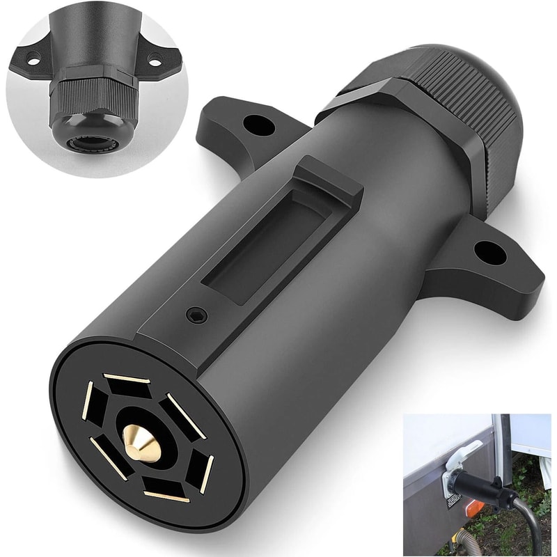 Way Trailer Connector Pin RV Blade Wiring Adapter Plug 0