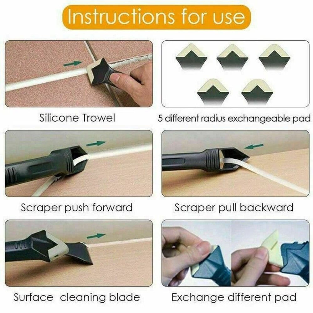 Silicone Caulking Tool And Sealant Remover Kit 7