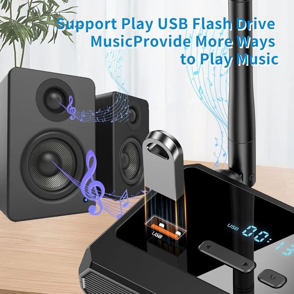 Bluetooth Audio Receiver With RCA AUX USB Optical Adapter 8