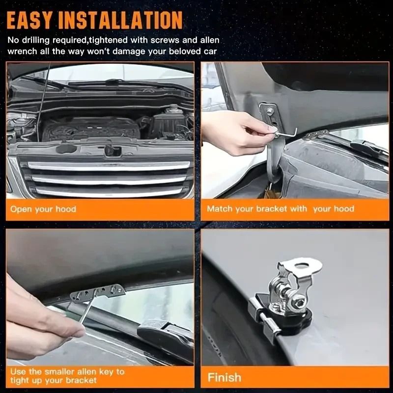 Universal Hood Mount Brackets For LED Light Bar And Off Road Work Lights 3