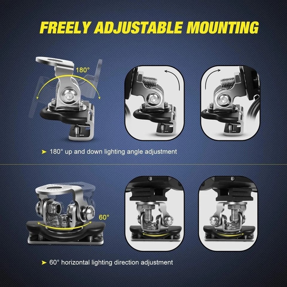 Universal Hood Mount Brackets For LED Light Bar And Off Road Work Lights 7