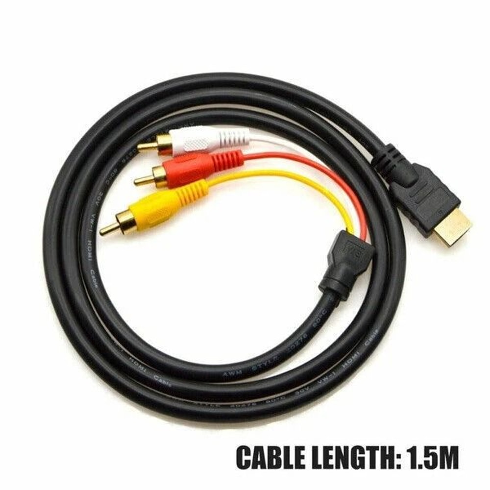 HDMI Male To RCA AV Converter Cable For HDTV DVD Projector 3