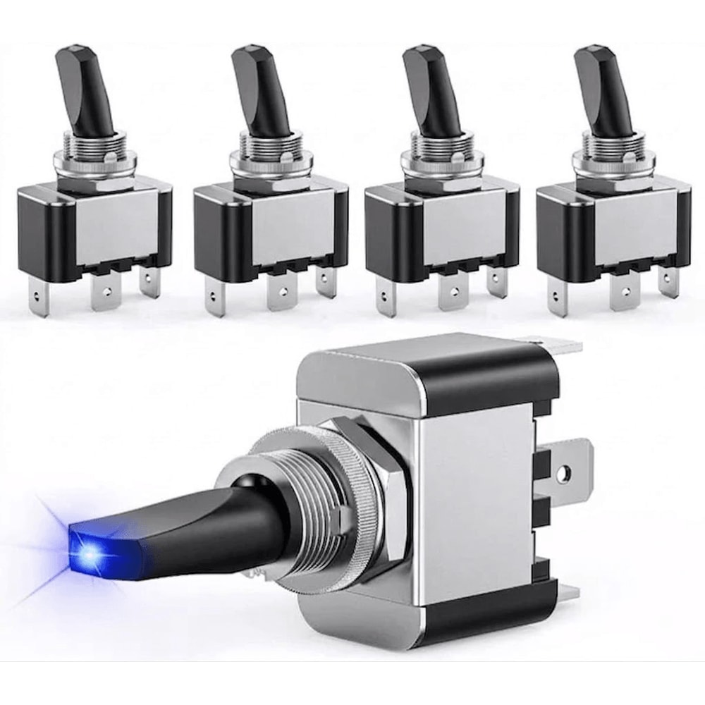 Blue LED Rocker Switch Pin ON OFF For Car Boat Marine 0