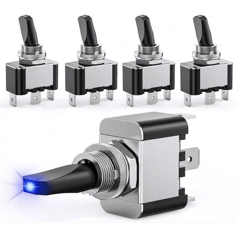 Blue LED Rocker Switch Pin ON OFF For Car Boat Marine 0