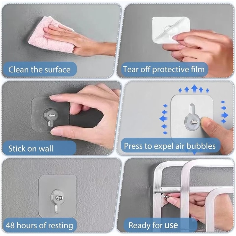 Self Adhesive Wall Hooks No Drill Adhesive Screw Hooks 10
