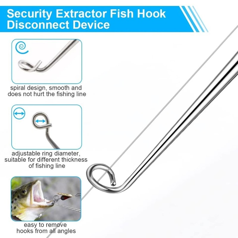 Fish Hook Remover Quick Release Fishing Hook Extractor Set 9