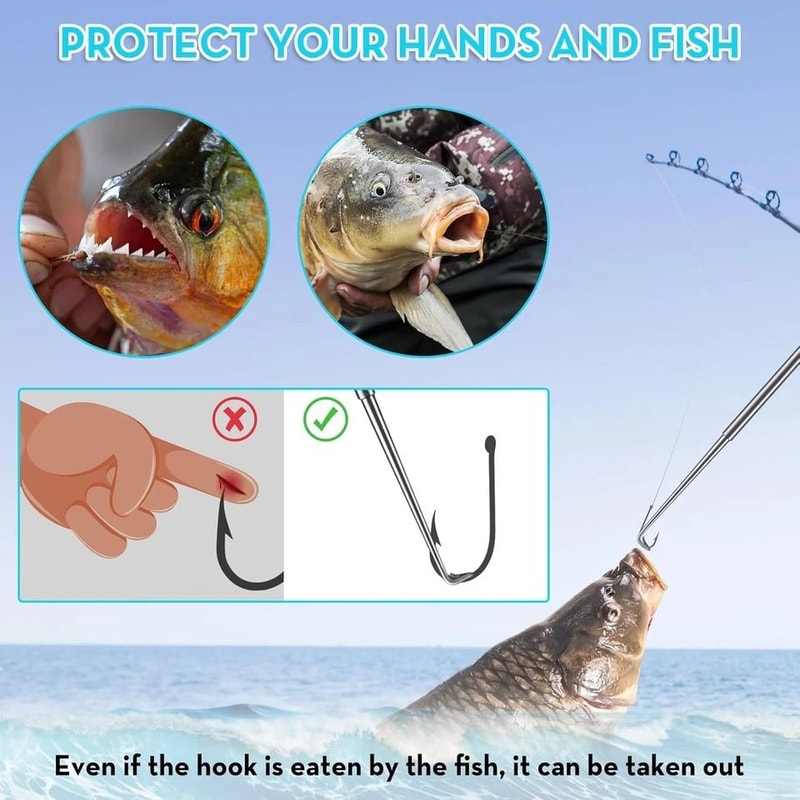 Fish Hook Remover Quick Release Fishing Hook Extractor Set 6