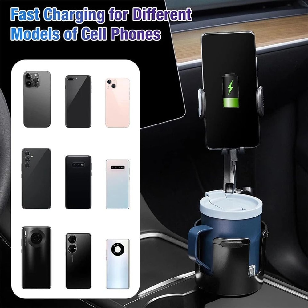 Car Wireless Charger Cup Holder Phone Mount 2