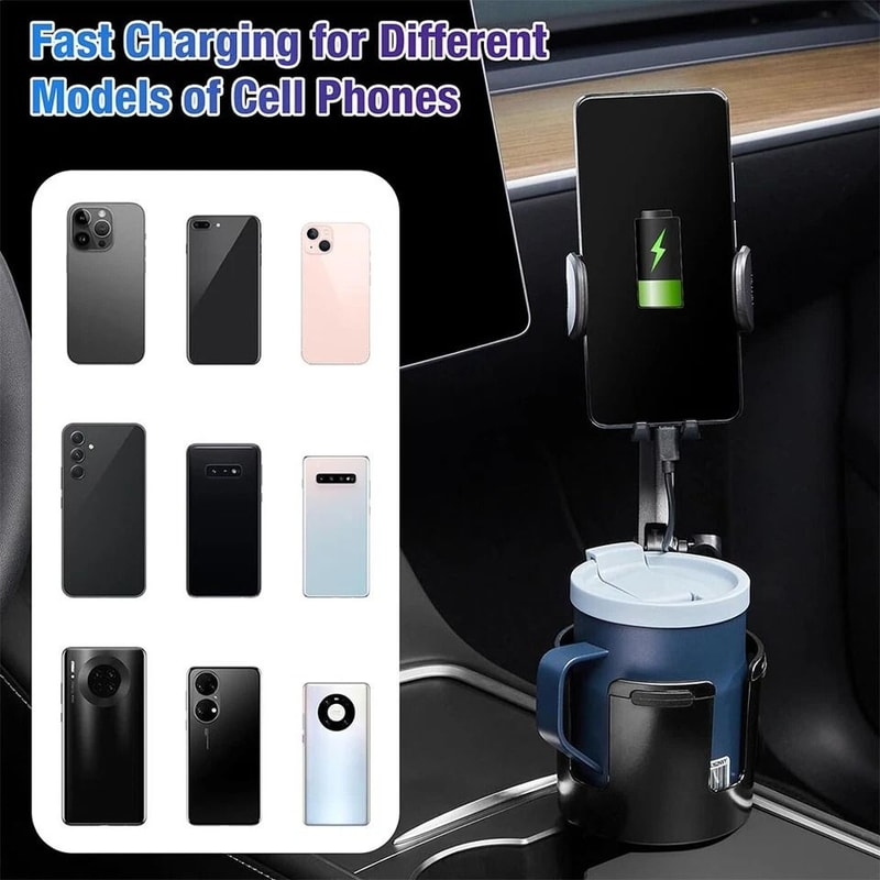 Car Wireless Charger Cup Holder Phone Mount 2
